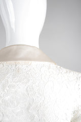 Escada White Wedding Lace Cropped Tiuxedo Jacket