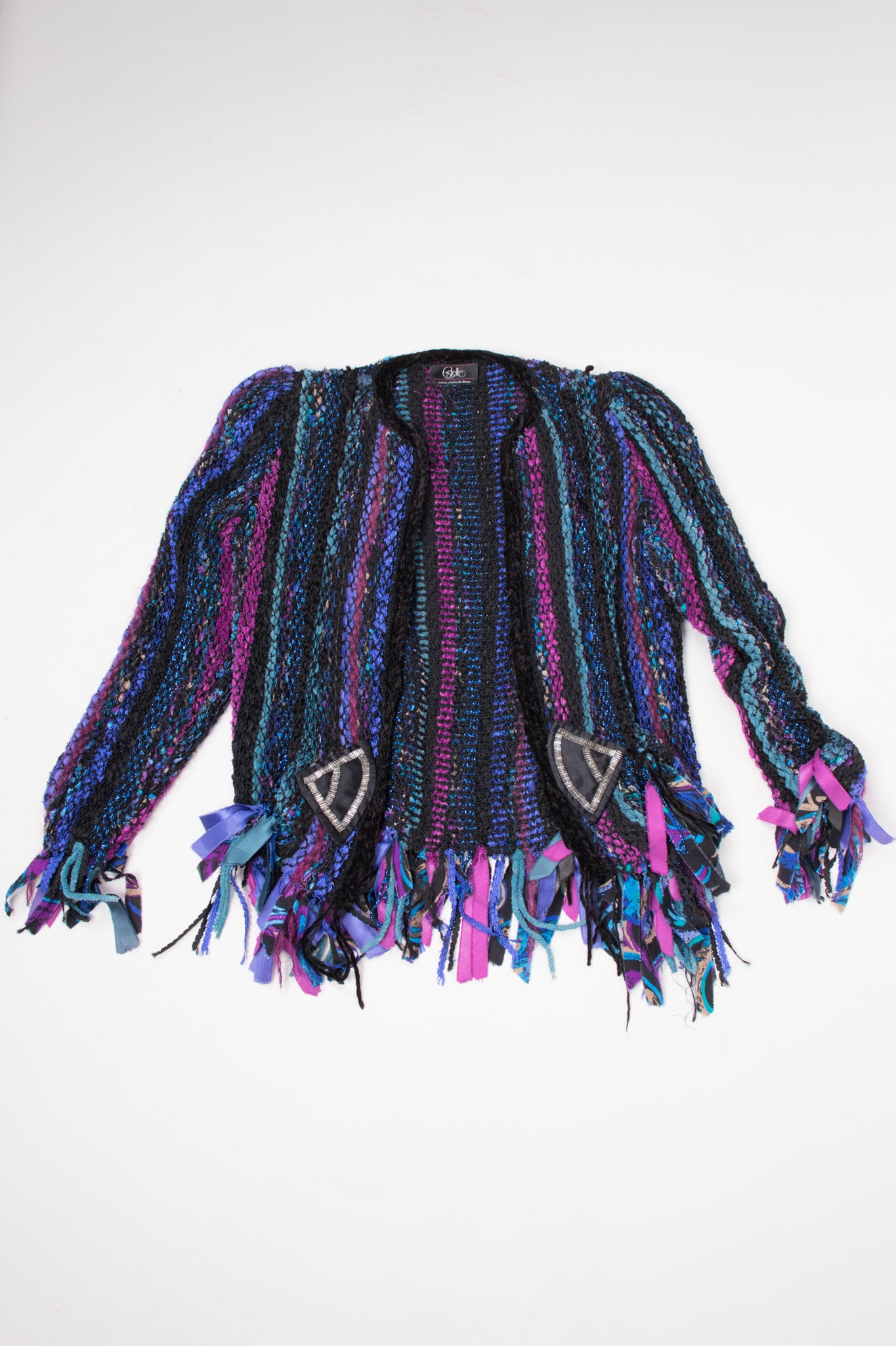 Estelle Vintage Braided Rag Fringe Chenille Jacket