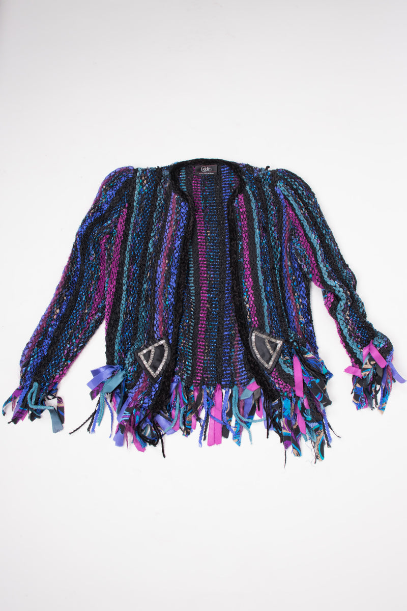 Estelle Vintage Braided Rag Fringe Chenille Jacket