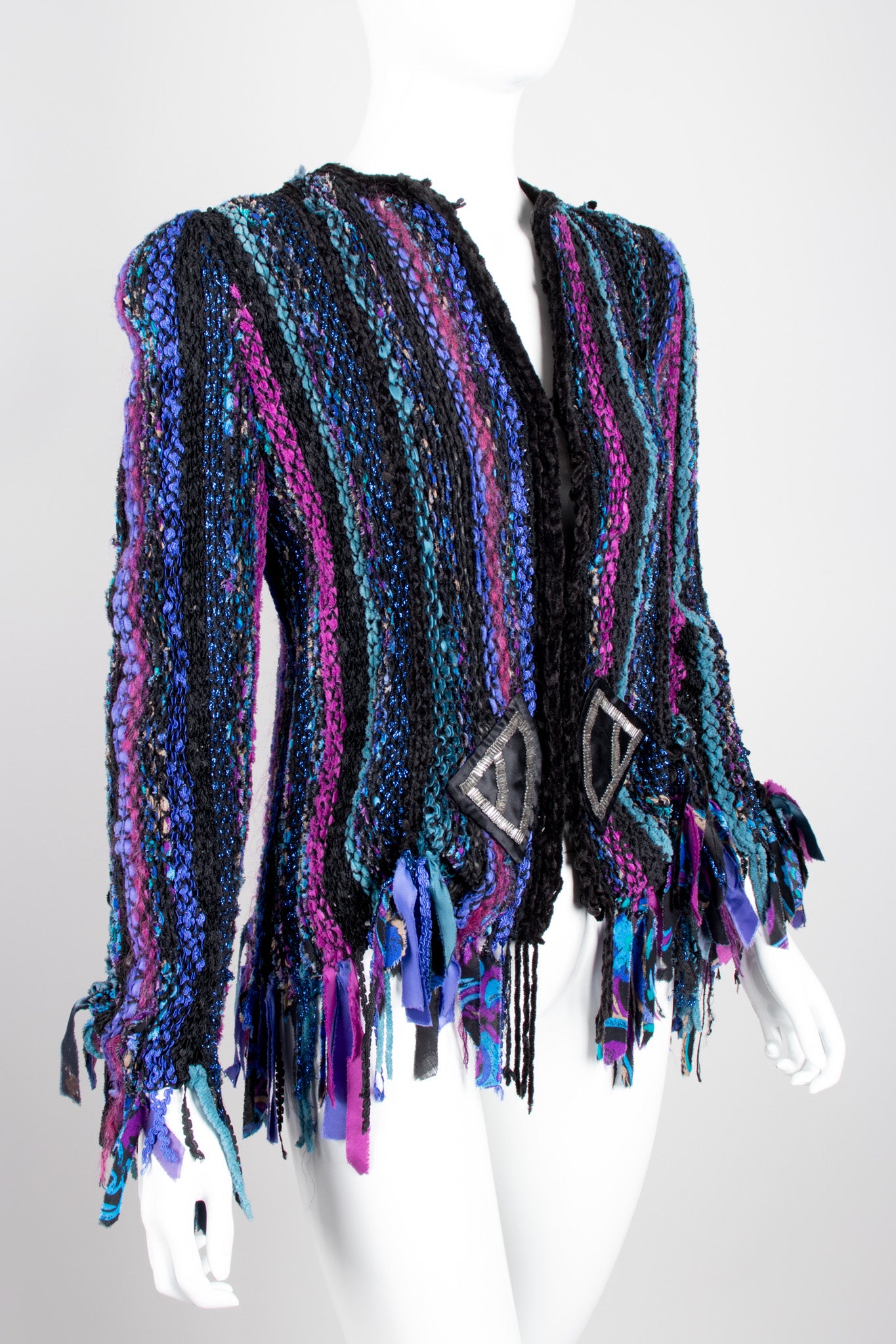 Estelle Vintage Braided Rag Fringe Chenille Jacket