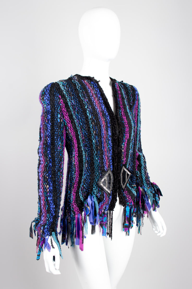 Estelle Vintage Braided Rag Fringe Chenille Jacket