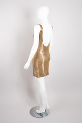 Fred Hayman Vintage Liquid Gold Backless Beaded Cocktail Dress