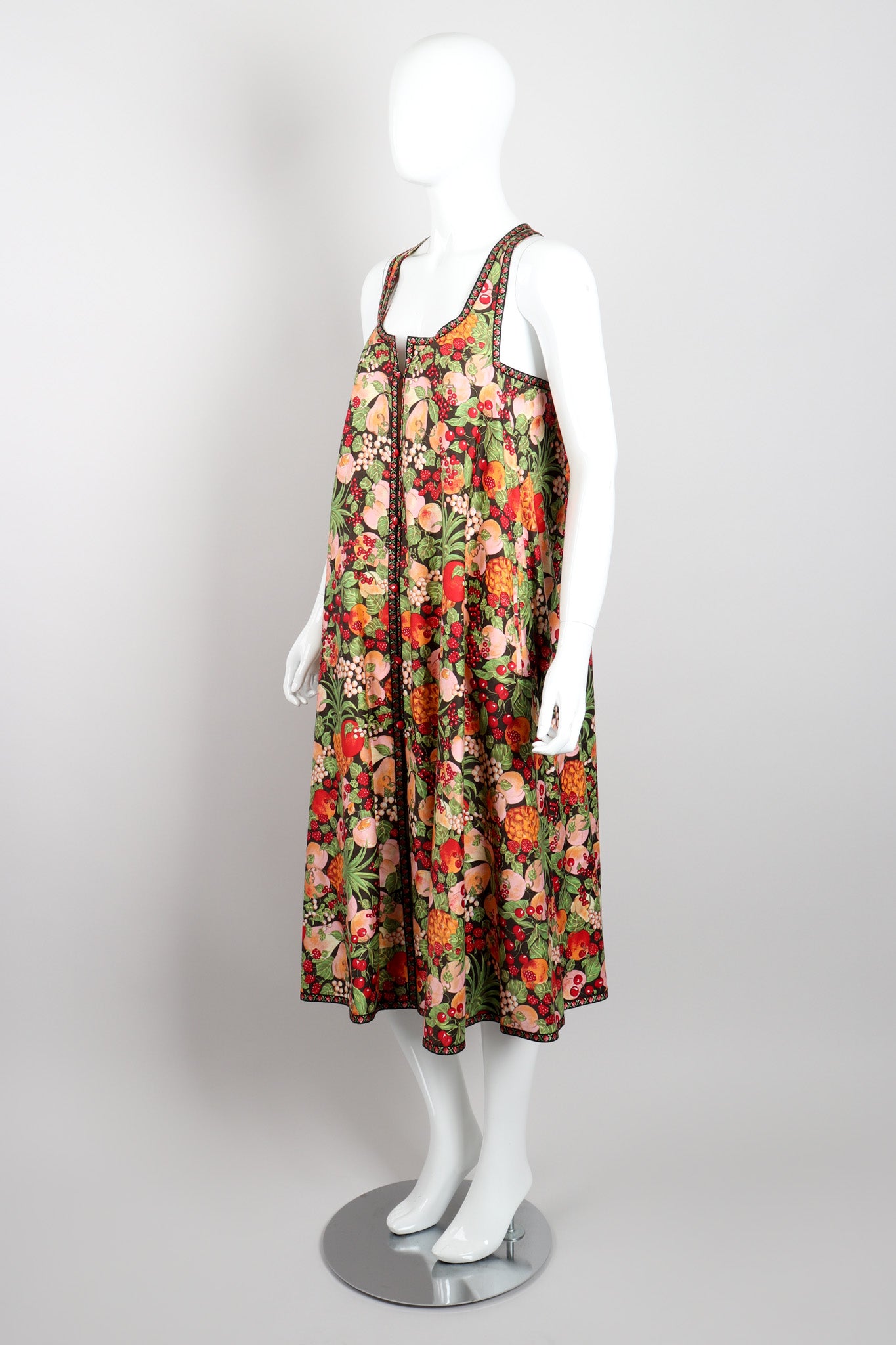 Bernard Perris Summer Fruits Peaches Trapeze Dress