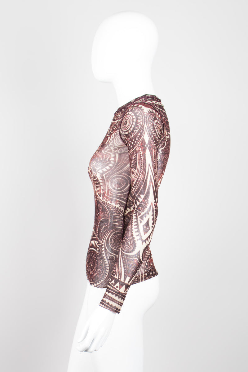 Jean Paul Gaultier JPG Maille Classique Henna Tattoo Illusion Mesh Shirt