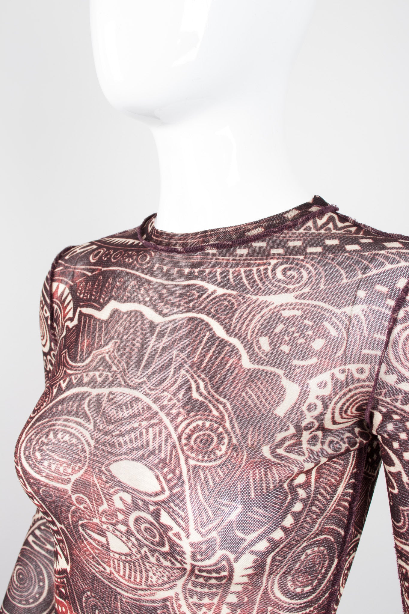 Jean Paul Gaultier JPG Maille Classique Henna Tattoo Illusion Mesh Shirt