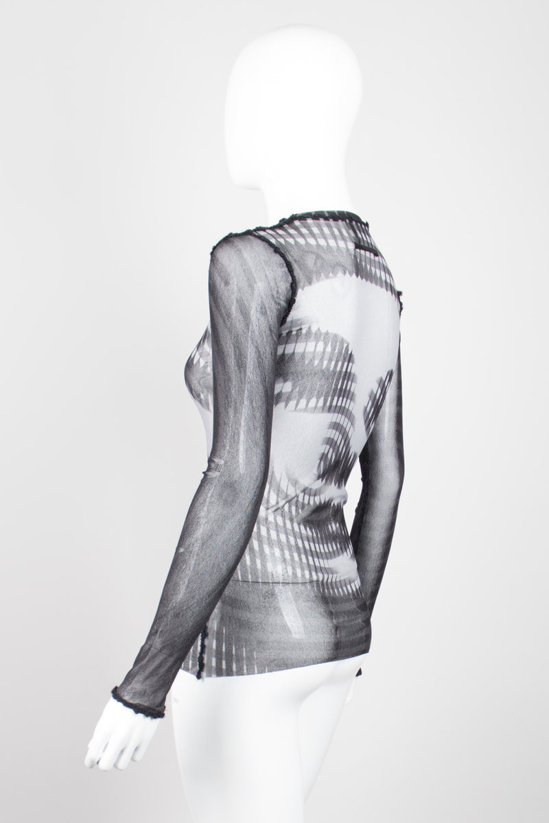 Jean Paul Gaultier JPG Maille Greta Garbo Illusion Mesh Shirt