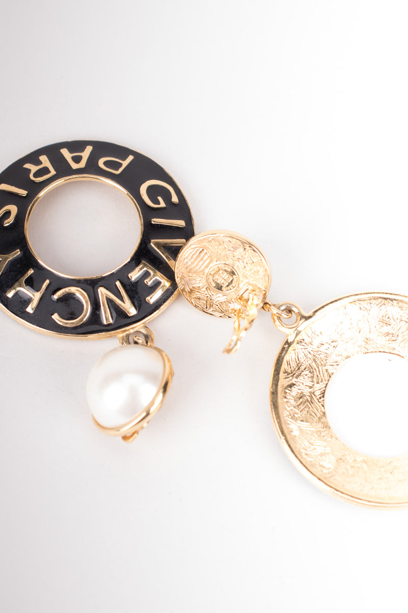 Givenchy Statement Enamel Pearl Drop Hoop Earrings