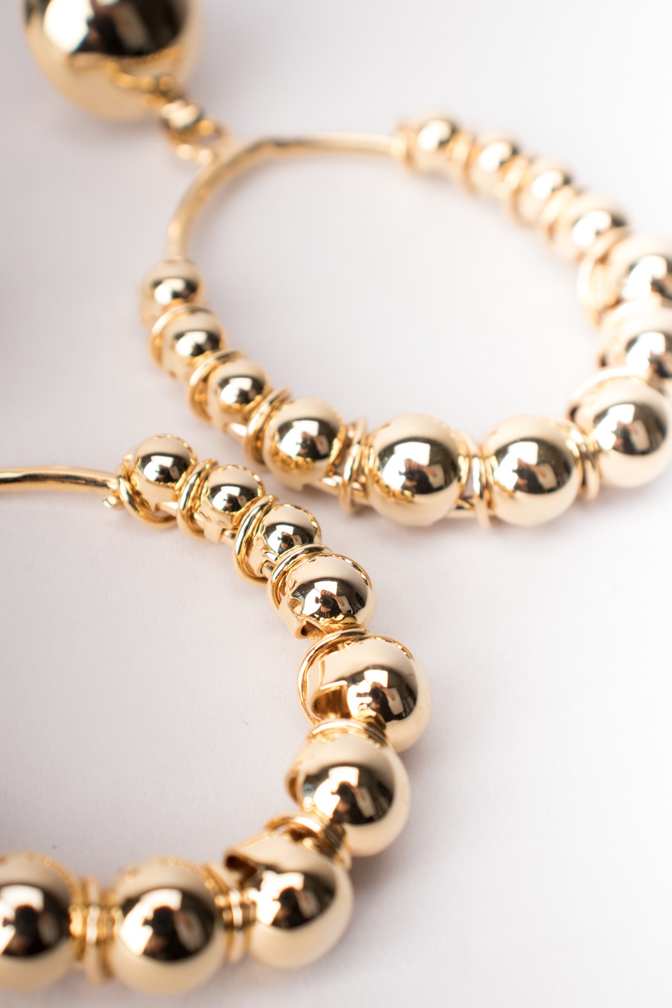 Oversized Vintage Gold Ball Hoop Earrings