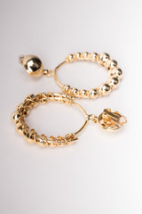 Oversized Vintage Gold Ball Hoop Earrings