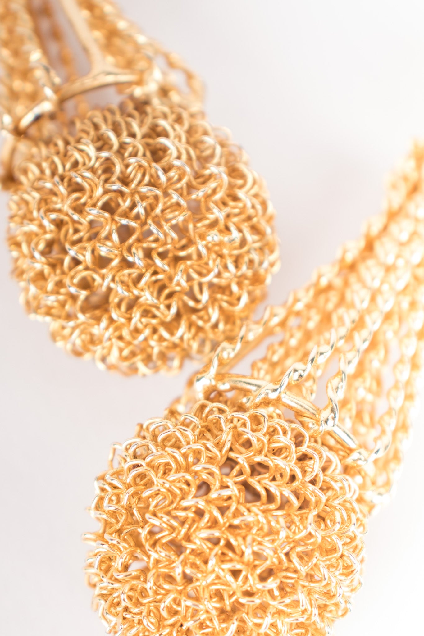 Whimsical Gold Mesh Topiary Ball Earrings