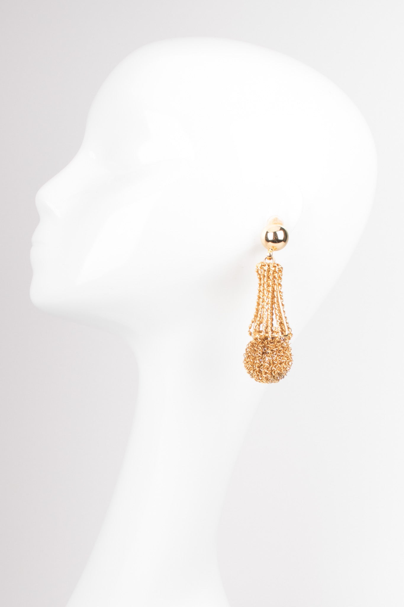 Whimsical Gold Mesh Topiary Ball Earrings