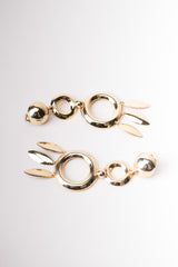 Recess Los Angeles Vintage Gold Graduated Circle Leaf Drop Earrings