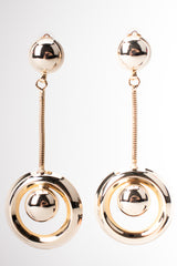 Gold Chain Drop Hoop Clip Earrings