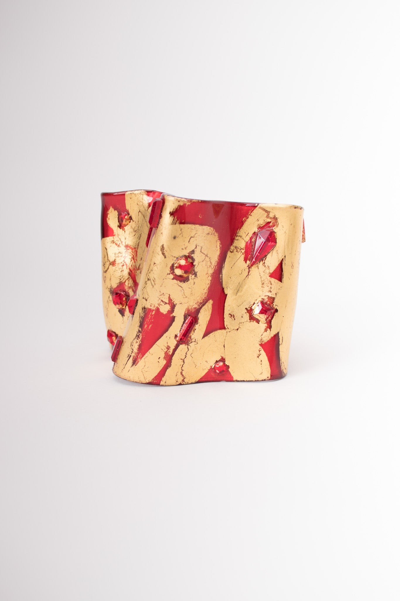 Bill Schiffer Freeform Plastic Abstract Art Cuff Bracelet