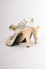 Roger Vivier Metallic Lamé Snakeskin Sculpture Antler Heels