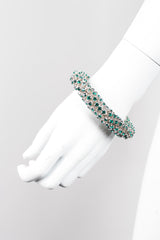 Tricolor Rhinestone Bangle Bracelet Set