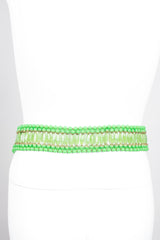 William de Lillo Vintage Green Glass Bead Belt