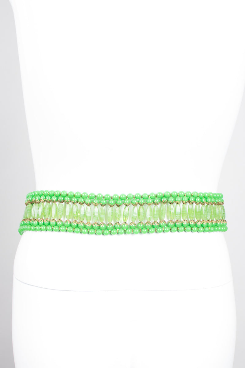 William de Lillo Vintage Green Glass Bead Belt