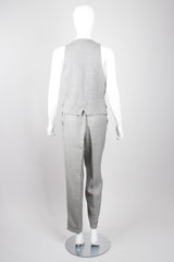 Neiman Marcus Studio Vintage Tweed Double Breasted Vest & Pant Suit Set