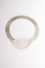 Crystal Half Moon Collar Necklace