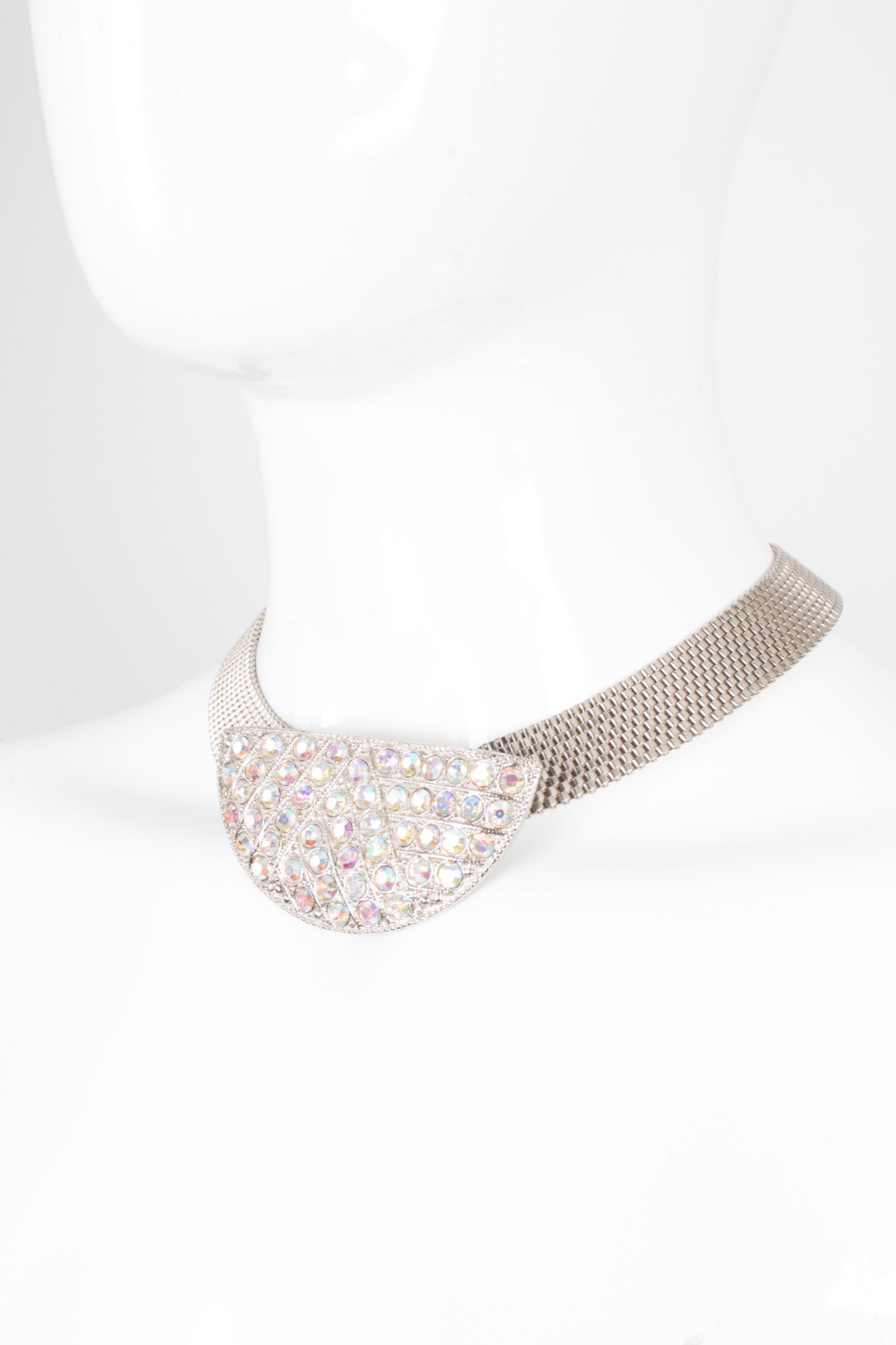 Crystal Half Moon Collar Necklace