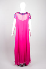 Malcolm Starr Vintage Silk Chiffon Sequin Maternity Trapeze Gown