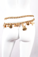 Vintage Escada Draped Charm Chain Belt on mannequin at Recess Los Angeles