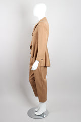 Issey Miyake Wool Cropped Waterfall Tuxedo Jacket & Pant Suit Set