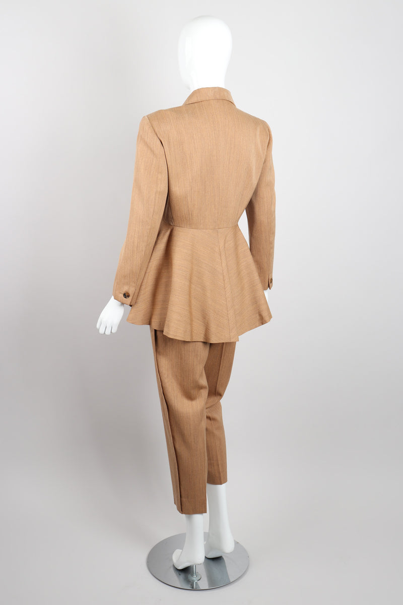 Issey Miyake Wool Cropped Waterfall Tuxedo Jacket & Pant Suit Set