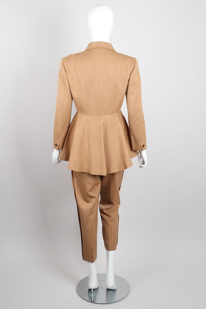 Issey Miyake Wool Cropped Waterfall Tuxedo Jacket & Pant Suit Set