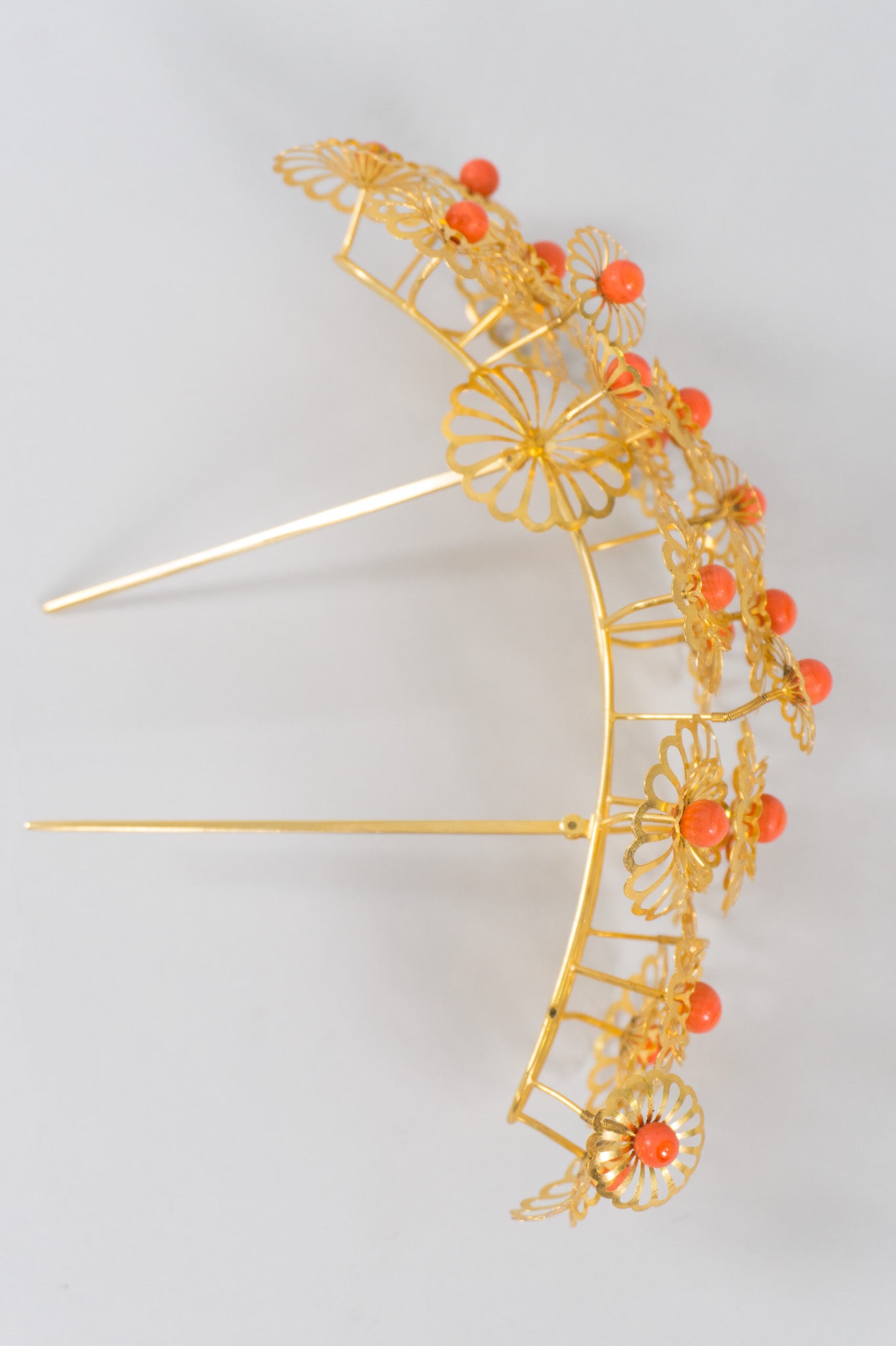 Japanese Vintage Flower Crown Headpiece & Hairpin Set