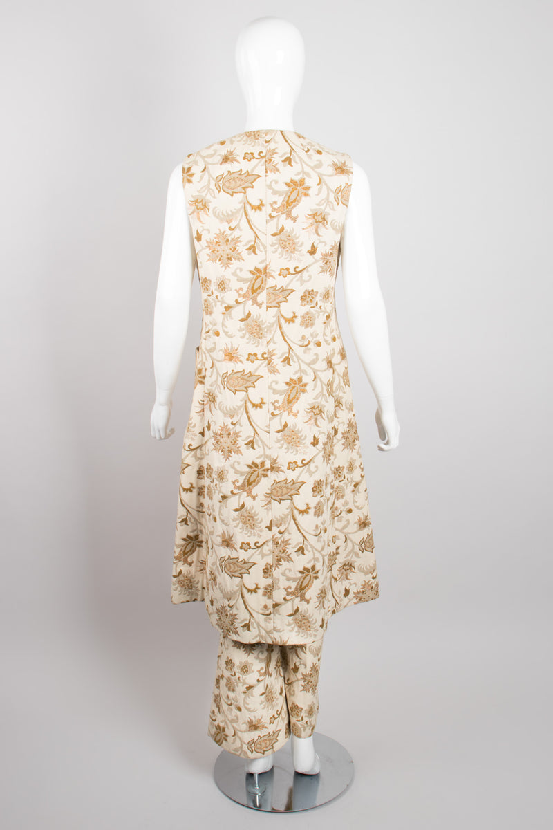 Vintage Junior Sophisticates Rockstar Gold Floral Brocade Vest & Pant Set Recess Los Angeles LA