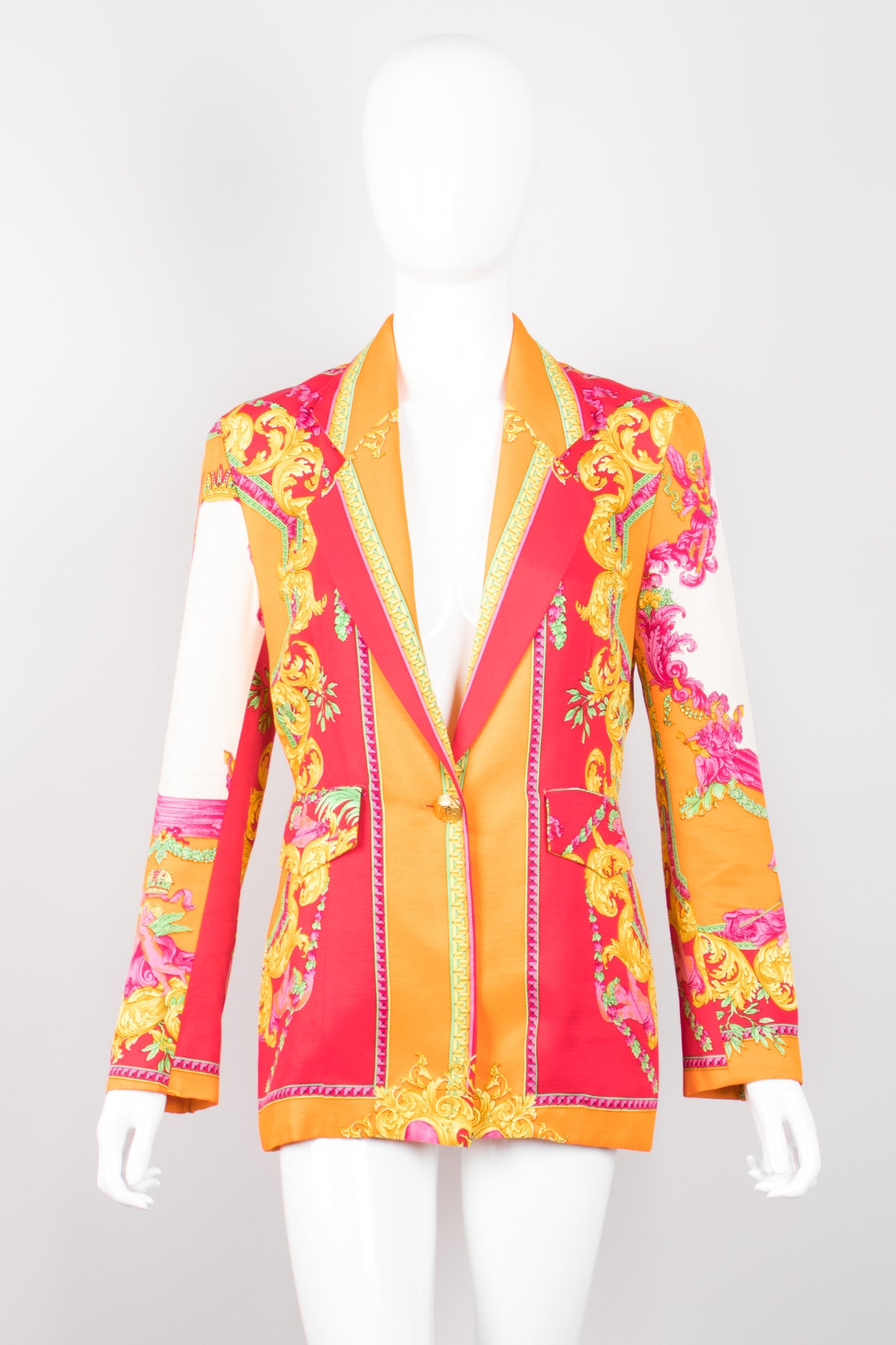 Marina Sitbon Pour Kamosho 90s Baroque Print Blazer Jacket