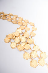 Karl Lagerfeld Triple Layer Gold Seal Stamp Necklace