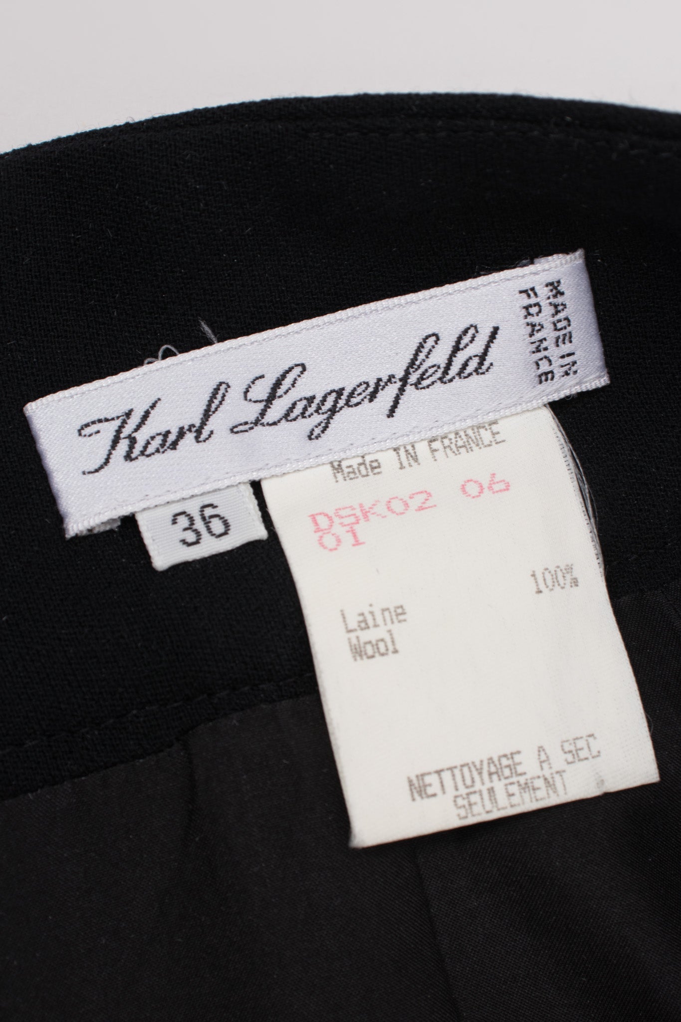 Karl Lagerfeld Wool High Waist Pointed Hem Skirt