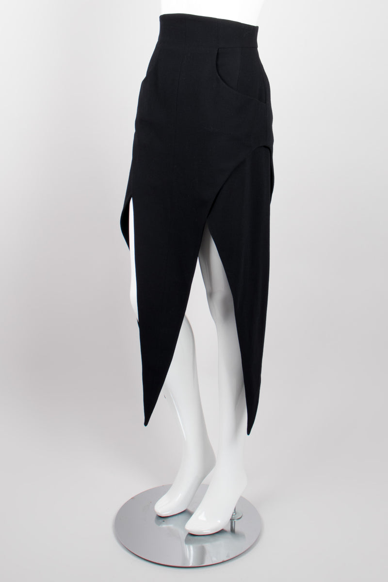 Karl Lagerfeld Wool High Waist Pointed Hem Skirt