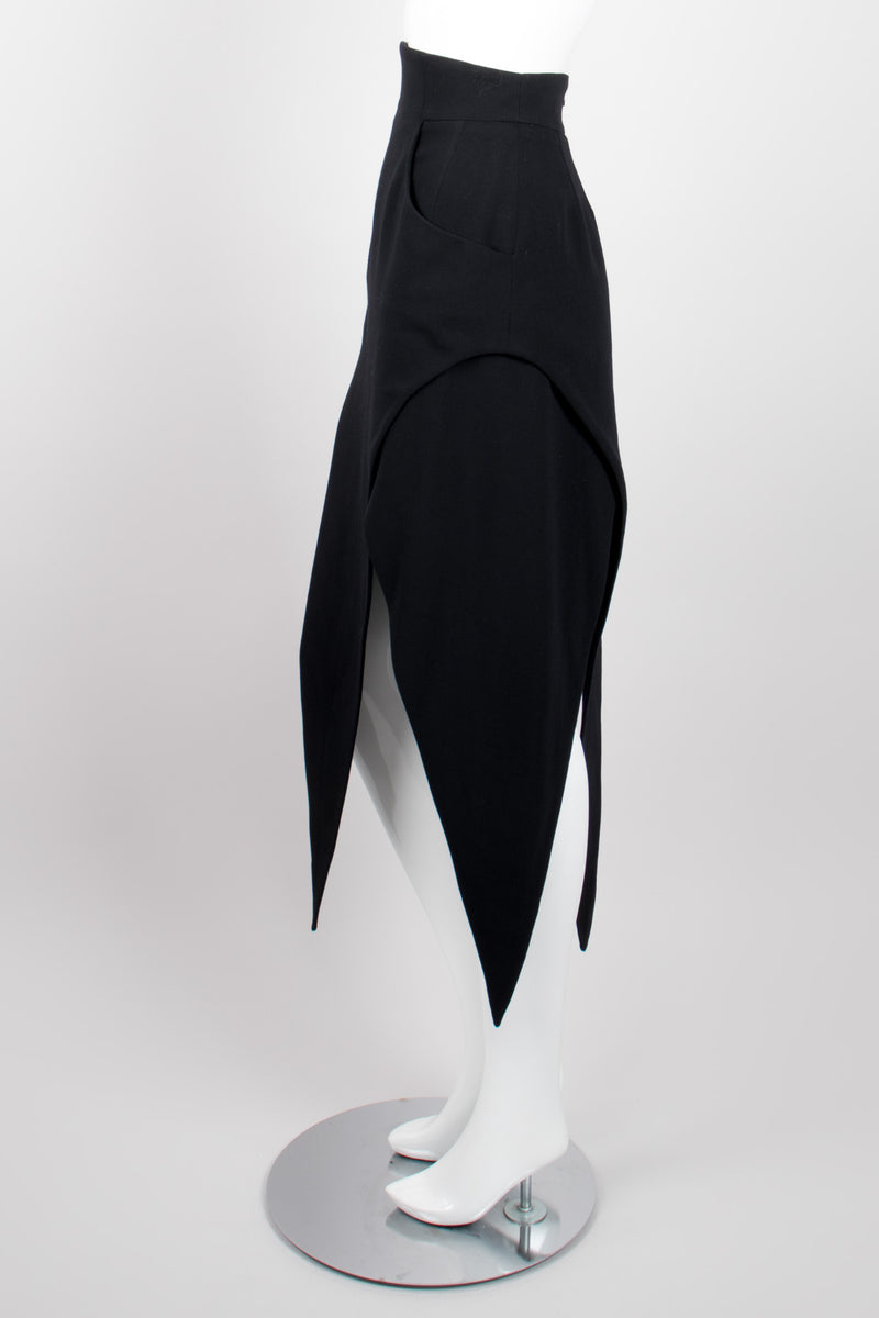 Karl Lagerfeld Wool High Waist Pointed Hem Skirt