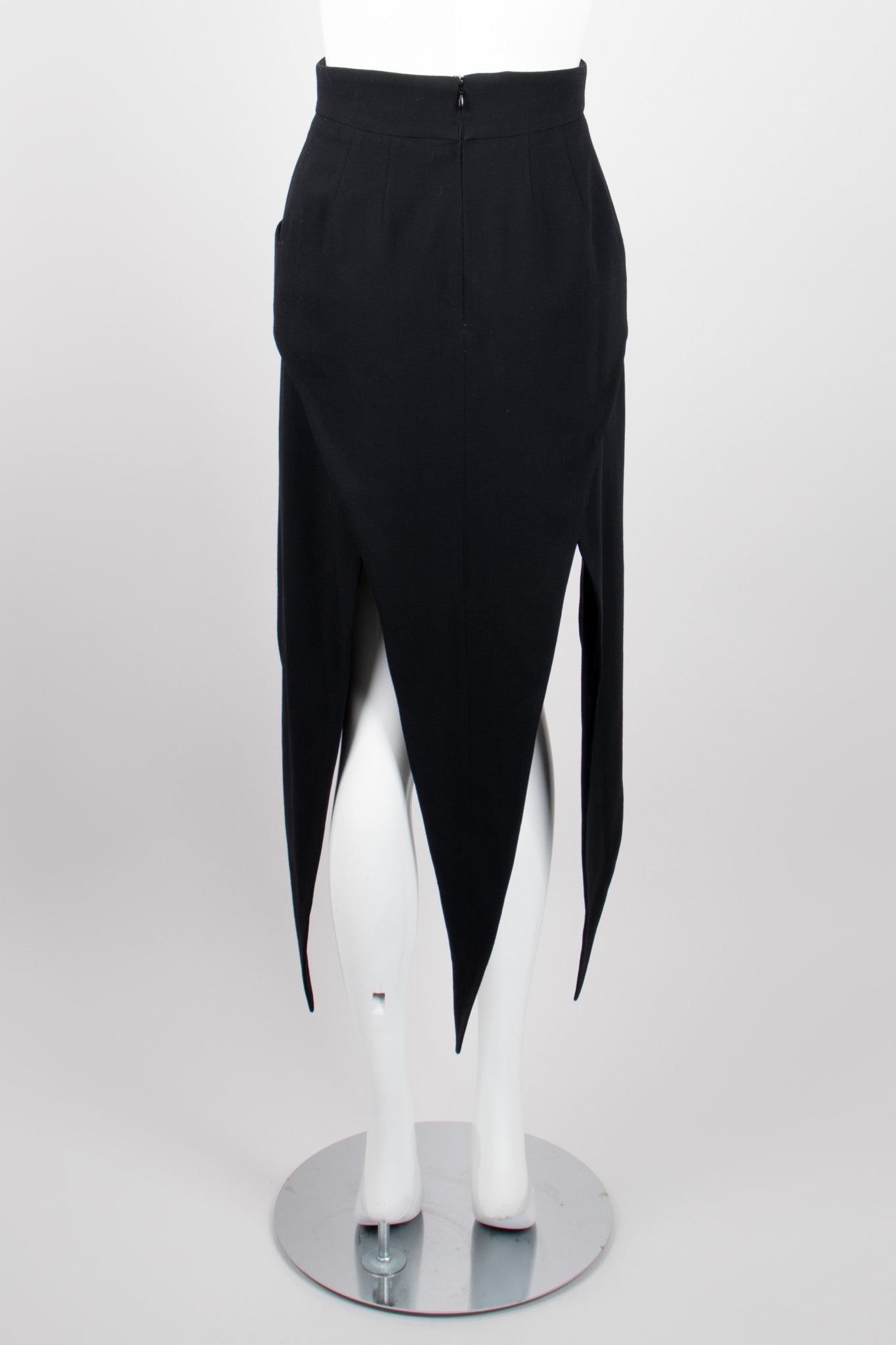 Karl Lagerfeld Wool High Waist Pointed Hem Skirt