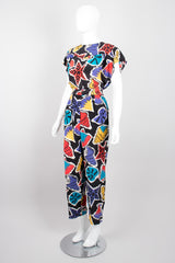 Karl Lagerfeld 90s Seashell Silk Print Top & Pant Set