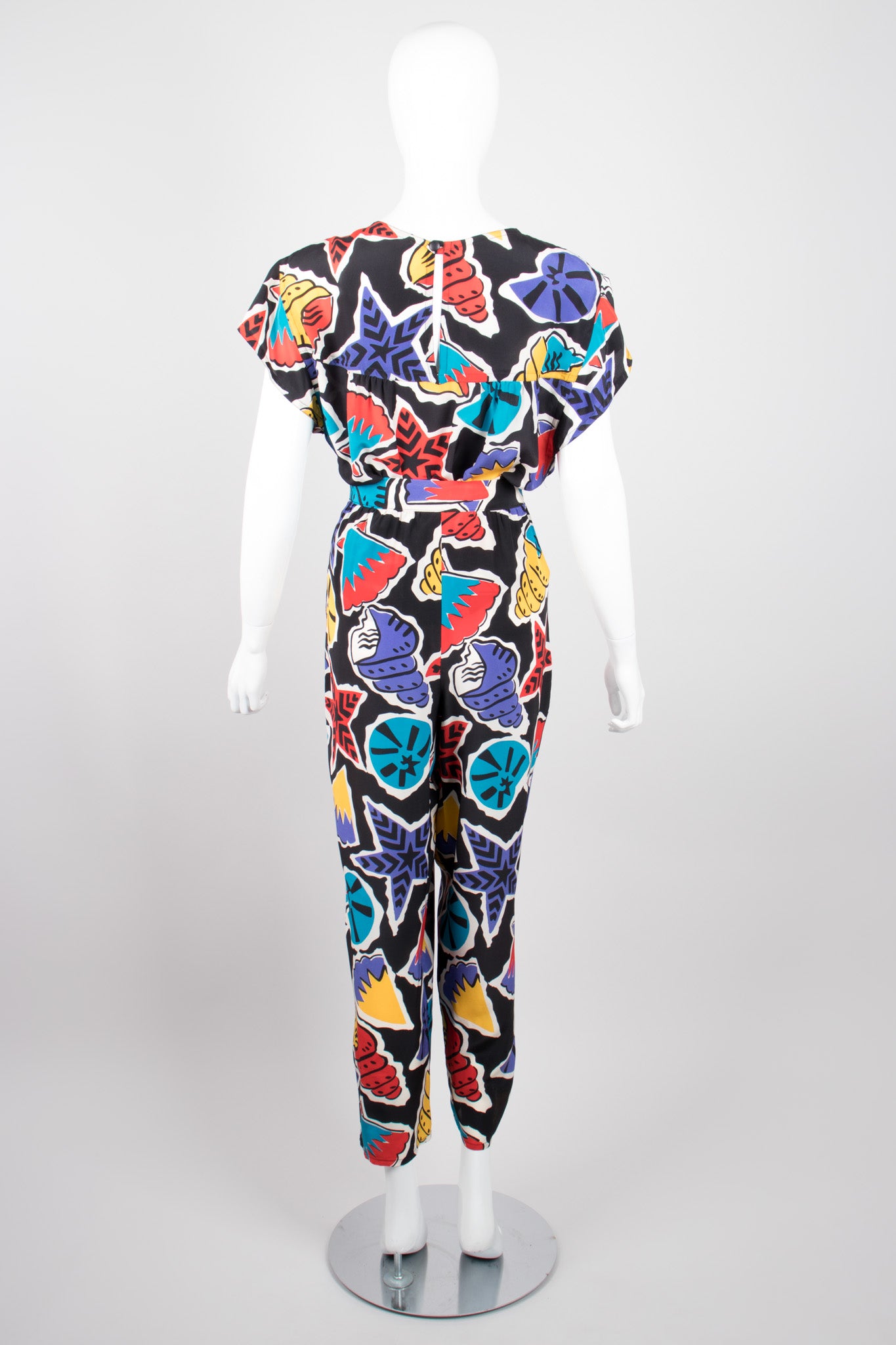 Karl Lagerfeld 90s Seashell Silk Print Top & Pant Set