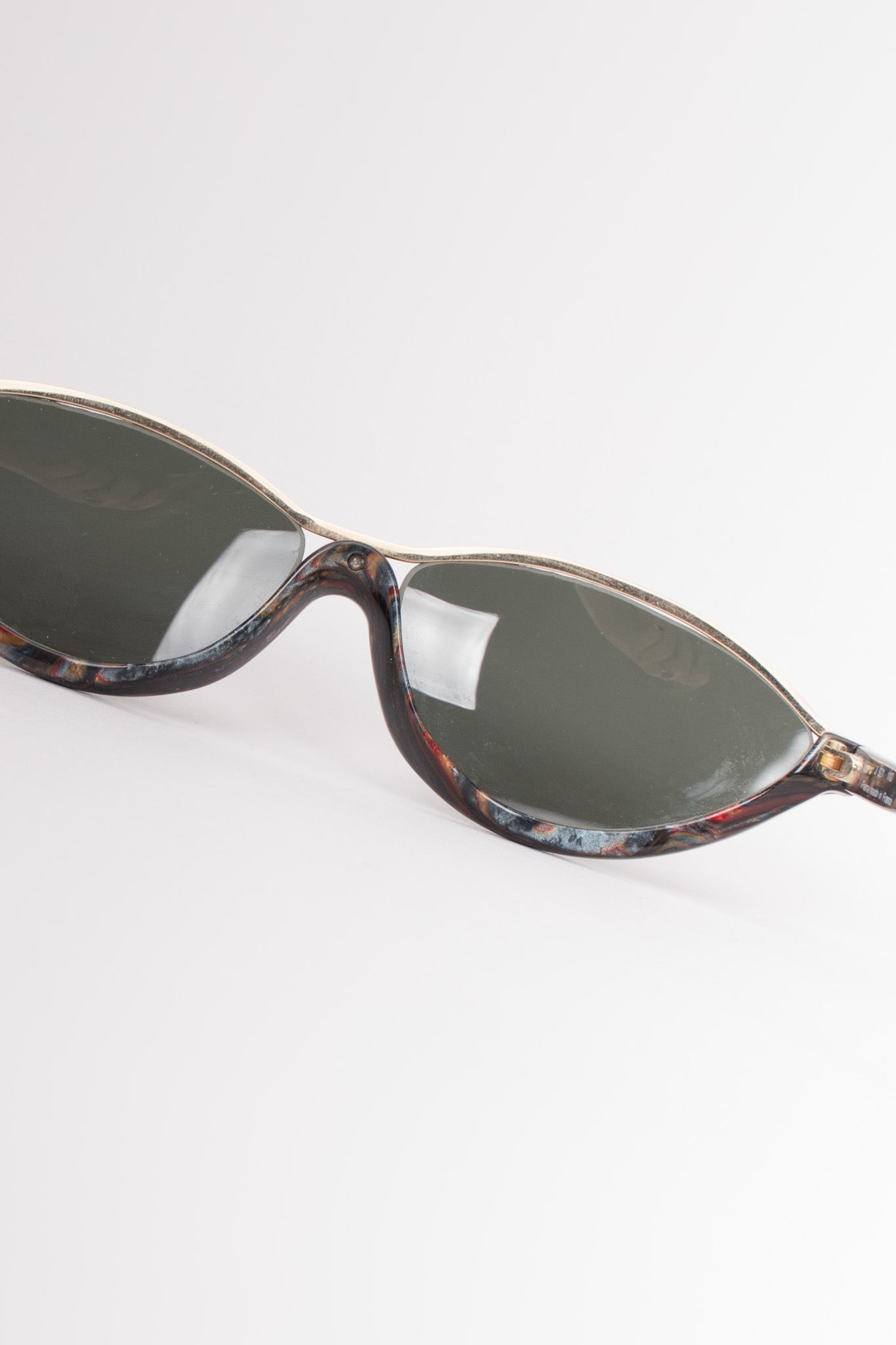 Jean Francois JF Rey Vintage Half Rim Marbleized Sunglasses