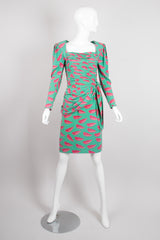 Emanuel Ungaro Parallèle Ruched Lip Print Dress