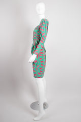 Emanuel Ungaro Parallèle Ruched Lip Print Dress