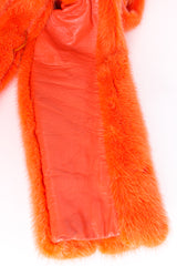 Vintage Furs by Mannis Coral Sherbet Fur Coat underarm wear/dirt at Recess Los Angeles