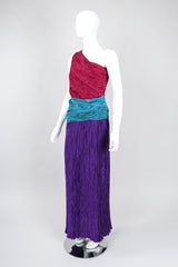 Recess Los Angeles Vintage Mary McFadden One-Shoulder Colorblock Gown