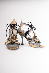 Miu Miu Snakeskin Embellished Dragonly Heels