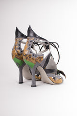 Miu Miu Snakeskin Embellished Dragonly Heels