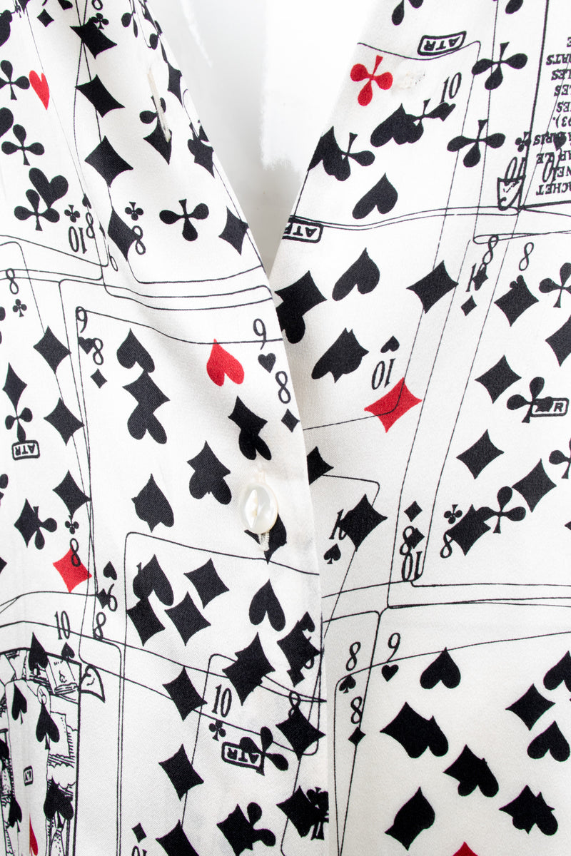 Salvatore Ferragamo Vintage Decked Out Playing Card Silk Shirt