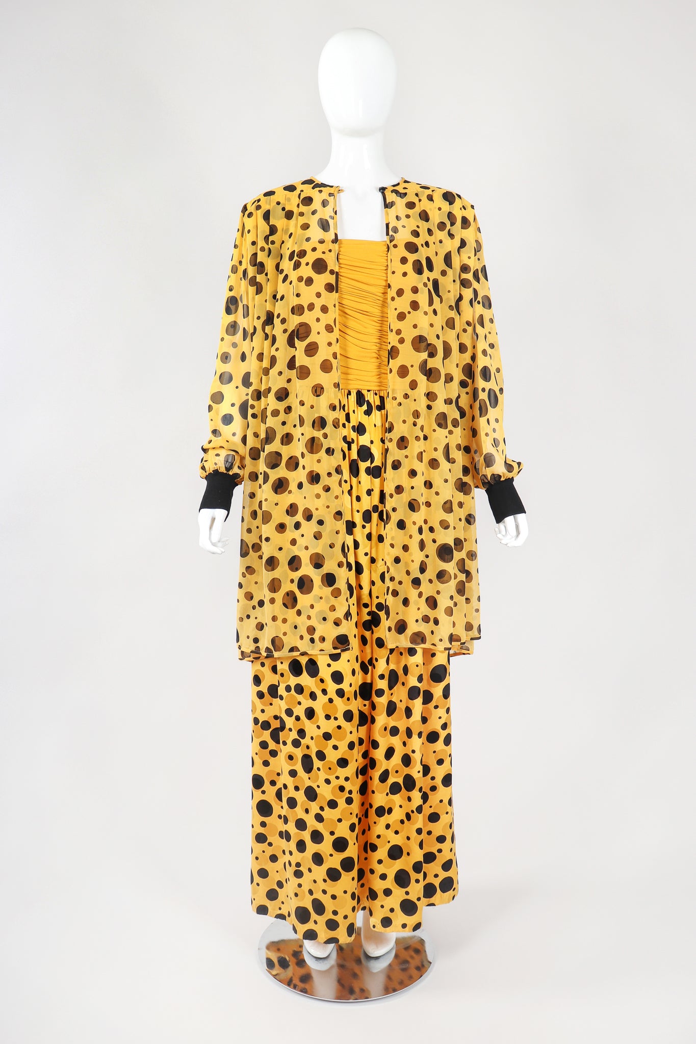 Recess Designer Consignment Vintage Valentino Night Silk Dot Dress & Sheer Jacket Yayoi Kusama Los Angeles Resale