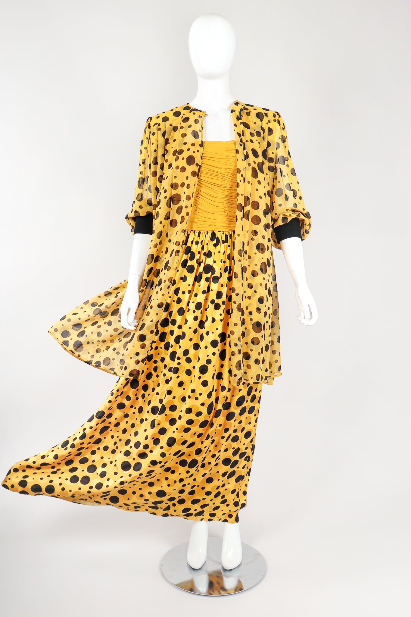 Recess Designer Consignment Vintage Valentino Night Silk Dot Dress & Sheer Jacket Yayoi Kusama Los Angeles Resale